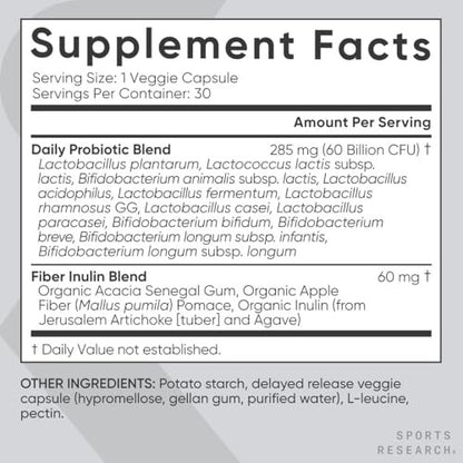 Sports Research Daily Probiotics with – Servings Per Container: 30 – Image 9