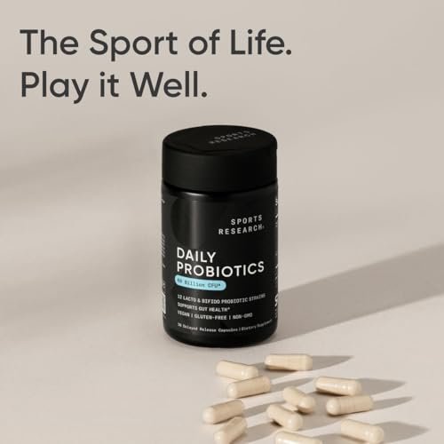 Sports Research Daily Probiotics with – Allergen Information: Free from milk, eggs, fish, shellfish, tree nuts, – Image 13