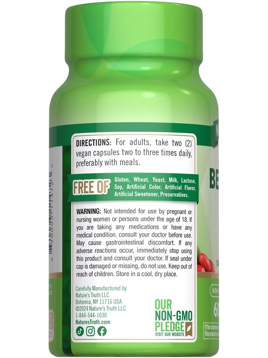 Nature's Truth Berberine HCl 500mg | 60 Capsules | from Barberry Extract | Vegan, Non-GMO, and Gluten Free Supplement - görsel 13