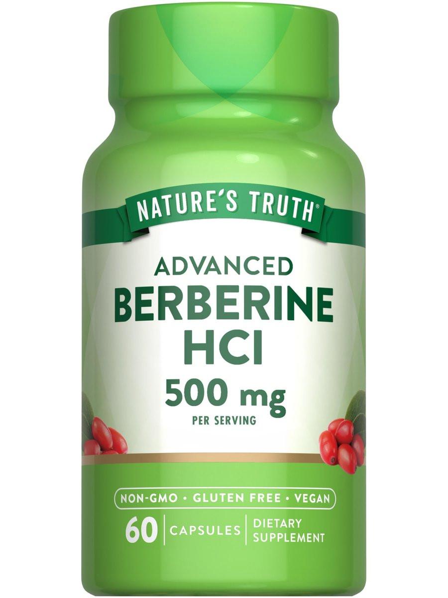 Nature's Truth Berberine HCl 500mg | 60 Capsules | from Barberry Extract | Vegan, Non-GMO, and Gluten Free Supplement - görsel 1