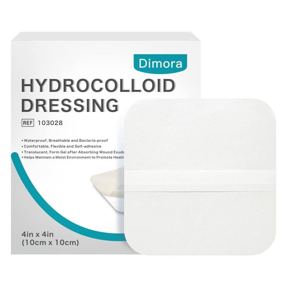 Dimora Hydrocolloid Dressing 4" x 4" for Wound Care, 10 Pcs Large Patch Bandages with Self-Adhesive for Bedsore, Burn, Blister, Acne Care, Super Absorbent for Fast Healing - görsel 4