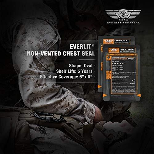EVERLIT Occlusive Chest Seal Non-Vented Adhesive Dressing for Open Chest Injury and Sucking Chest Wound (2 Count) - görsel 2