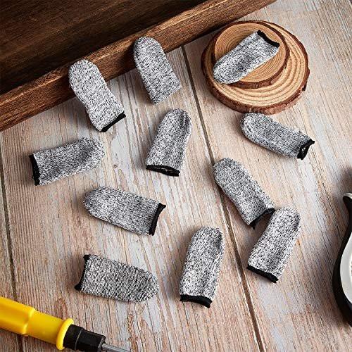 Honoson 20 Pieces Cut Resistant Finger Cots Protection Reusable Finger Thumb Protector Gloves for Kitchen Sculpture Work (2.2 Inch) - görsel 12