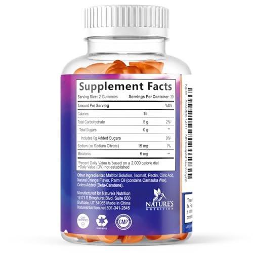 Melatonin Sleep Gummies - Melatonin 6mg Per Serving - Sugar-Free Melatonin Gummy for Adults - Extra Strength Sleeping Gummy Supplement - Supports Restful Sleep - Tasty Orange Flavor - 120 Gummies - görsel 6
