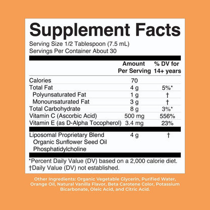 MaryRuth's Megadose Liquid Vitamin C Liposomal | 500 mg Per Serving | Ultra Absorption | Immunity | Antioxidant Support | Collagen Formation | Vegan | Gluten Free | Sugar Free | 7.6 Oz | 30 Servings