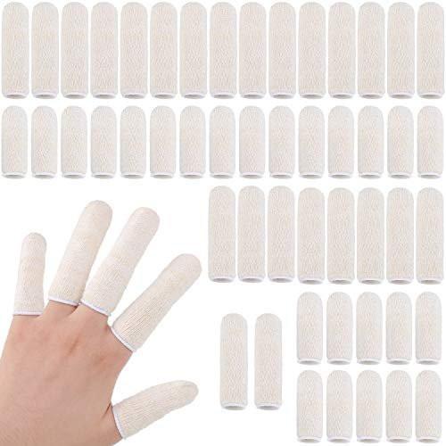 Geyoga 50 Pieces Cotton Finger Cots Finger Toe Sleeves Thumb Protector Fingertips Protective Cushion, Moisture Wicking (5 cm/ 2 Inch, 7.6 cm/ 3 Inch) - görsel 4