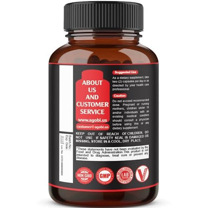 Testosterone Supplement for Men with Ashwagandha, Tribulus, Ginseng & More - 11 Herbs - Strength Support - 60 Vegan Capsules 1 Month Supply