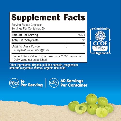 Nutricost Amla 1000mg, 120 Vegetarian – Pure Formula: No fillers, artificial colors, or preservatives. – Image 4