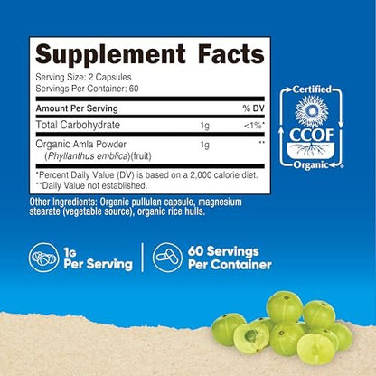 Nutricost Amla 1000mg, 120 Vegetarian – Pure Formula: No fillers, artificial colors, or preservatives. – Image 4