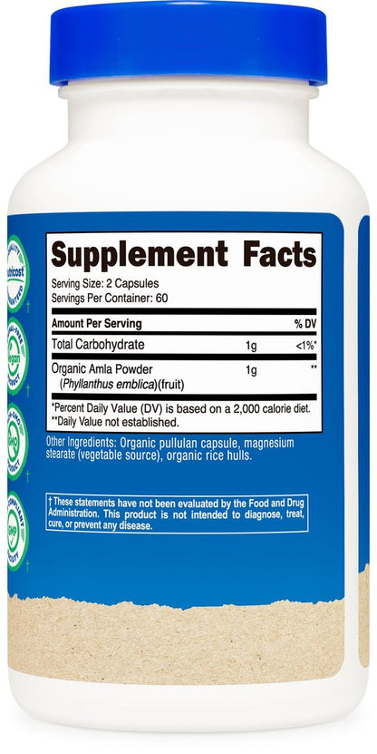 Nutricost Amla 1000mg, 120 Vegetarian – Other Ingredients: Vegetable Cellulose (Capsule), Rice Flour – Image 9