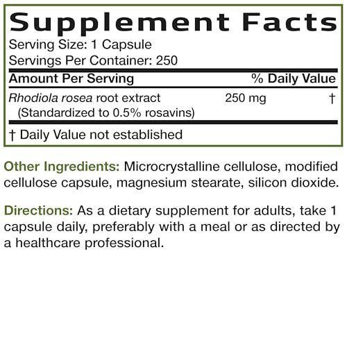 Bronson Rhodiola Rosea Vegetarian Capsules - – 250-Count Supply: With 250 capsules per bottle, this is a generous – Image 6