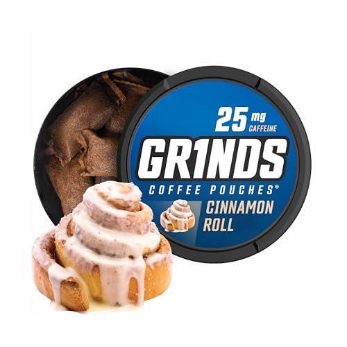 Grinds Coffee Pouches | Cinnamon Roll Flavor | 3 Cans | Brew-Free Coffee Alternative | 18 Pouches Per Can - görsel 6
