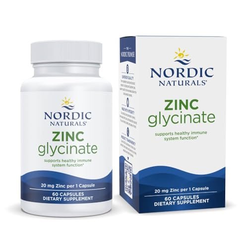 Nordic Naturals Zinc Glycinate - 60 Capsules - 20 mg Highly Absorbable Zinc Glycinate - Optimal Wellness - Non-GMO, Gluten Free, Vegan - 60 Servings - görsel 1