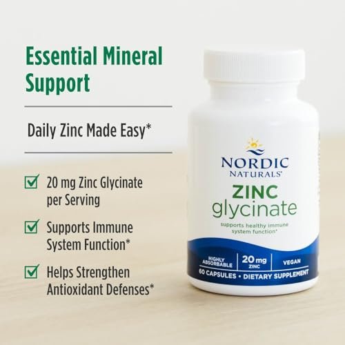 Nordic Naturals Zinc Glycinate - 60 Capsules - 20 mg Highly Absorbable Zinc Glycinate - Optimal Wellness - Non-GMO, Gluten Free, Vegan - 60 Servings - görsel 5
