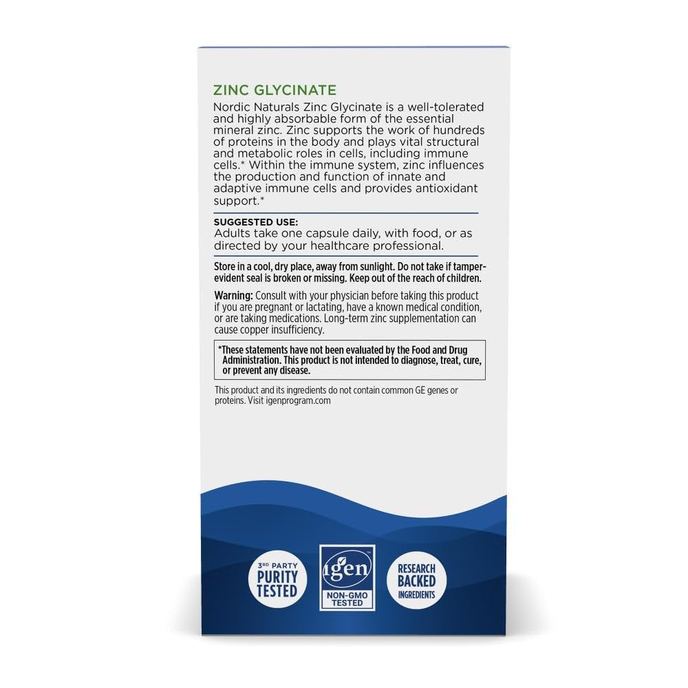 Nordic Naturals Zinc Glycinate - 60 Capsules - 20 mg Highly Absorbable Zinc Glycinate - Optimal Wellness - Non-GMO, Gluten Free, Vegan - 60 Servings - görsel 12