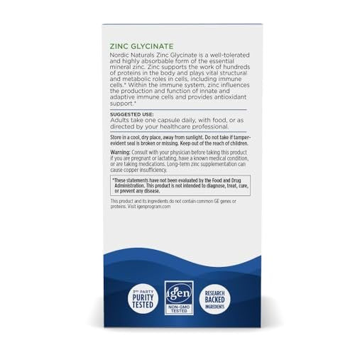 Nordic Naturals Zinc Glycinate - 60 Capsules - 20 mg Highly Absorbable Zinc Glycinate - Optimal Wellness - Non-GMO, Gluten Free, Vegan - 60 Servings - görsel 11