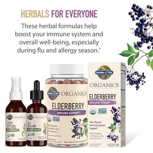 Garden of Life Organics Elderberry Immune Support for Kids with Zinc, Vitamin C - Kids Elderberry & Sleep Immune Syrup Liquid, Bedtime Herbs for Children, No Alcohol, No Added Sugar, 3.92 fl oz - görsel 18