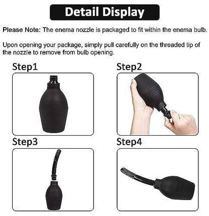 Enema Bulb Kit Anal Douche for Men Women Enema Kit for Colon Cleansing Made of Comfortable Silicone