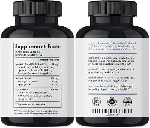 Nuven Naturals All-in-One Gut Health w/Probiotics, Prebiotics, Digestion-Supporting Herbs, and Adaptogens - Leaky Gut Repair Formula to Support Gut Lining, Aid in Digestion, and Promote Good Bacteria - görsel 7
