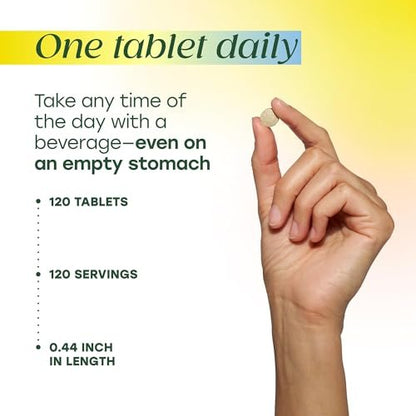 MegaFood Zinc Supplements for Women & Men - Vegan Immune Support Supplement with 22.5 mg High Potency Fermented Zinc Tablets - Made with Real Food - 120 Tablets, 120 Servings
