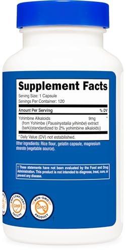 Nutricost Yohimbe Bark Extract 450mg (9mg – Other Ingredients: Rice Flour, Gelatin (capsule), Magnesium Stearate – Image 9