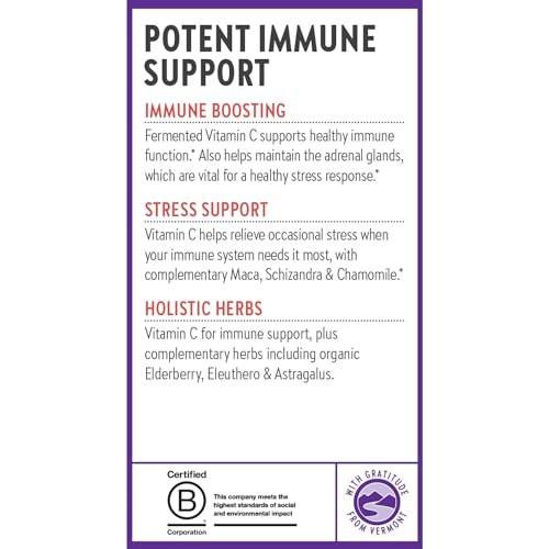 New Chapter® Vitamin C Immune Defense Supplement + Elderberry – Excellent Source of Vitamin C, One Daily Tablet for Healthy Immune Support, Made with Organic Herbs, Non-GMO, Gluten Free, 30 ct - görsel 6