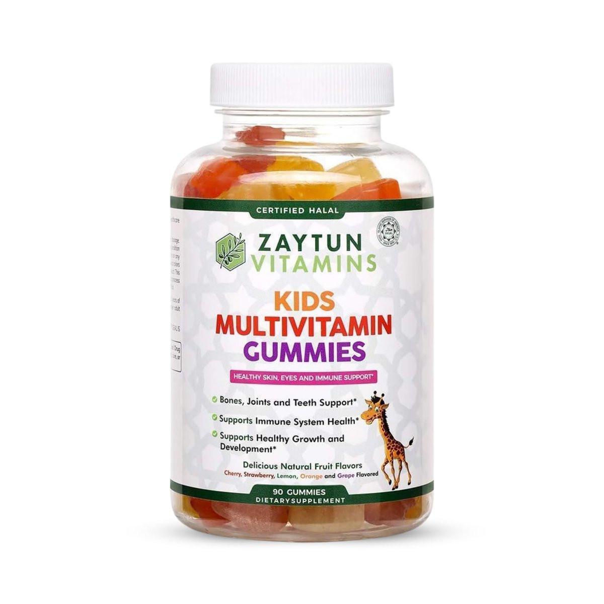 Zaytun Halal Vitamins for Kids Multivitamin Gummies, Naturally Sourced Vitamin A, C, D, E, B6, B12, Biotin - Vegetarian, No Gelatin, No Gluten, No Dairy, Non-GMO, 90 Fruit Flavored Gummies Made in USA - görsel 12