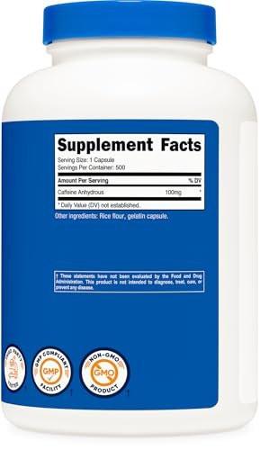 Nutricost Caffeine Pills 100mg, 500 Capsules - görsel 3