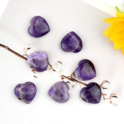 Marrywindix 15 Packs 0.8 Inch Healing Crystal Natural Heart Love Carved Palm Worry Stone Chakra Reiki Balancing - görsel 4