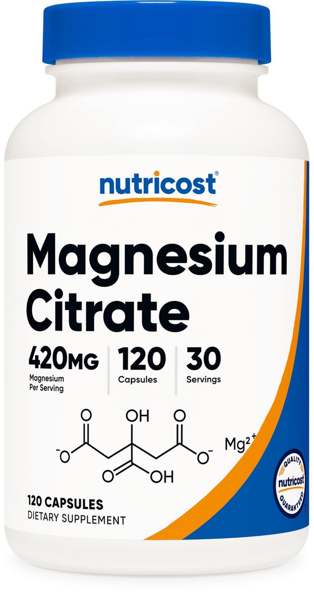 Nutricost Magnesium Citrate 420mg, 120 Veggie Capsules - 30 Servings, Gluten Free, Non-GMO Supplement - görsel 2