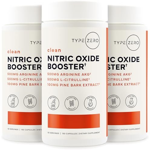 Type Zero Nitric Oxide 6X Booster, 150 Veggie Capsules - Natural Supplement - Beetroot, Arginine AKG, Citrulline, Pine Bark, Garlic & VIT C - görsel 6
