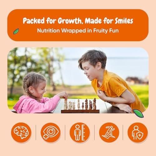 maxmedix Kids Multivitamin Gummies with Omega 3 6 9 | 20 Key Vitamins C, A, D, E, B12 & Zinc - Daily Multivitamin for kids Healthy Immune System, Raspberry & Orange Flavors, 2-Month Supply (120 Count) - görsel 7