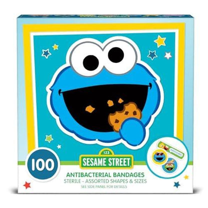 Sesame Street Kids Bandages, 100 CT | Great for Birthdays, Party Supplies Favors, Stickers, Stocking Stuffer or White Elephant Gift | Adhesive Bandages for Minor Cuts, Scrapes, Burns