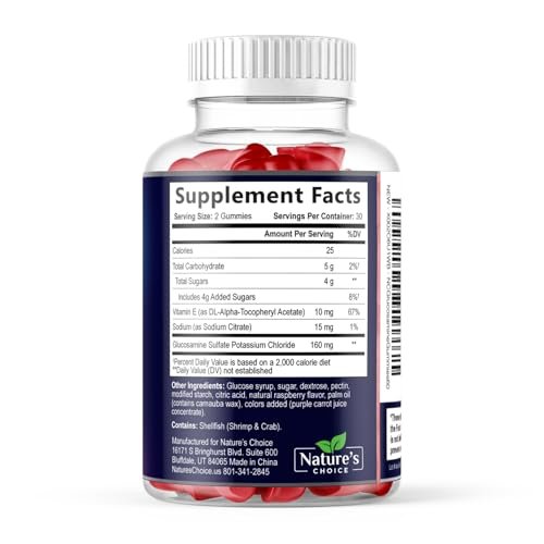 Joint Support Gummies - Extra Strength Glucosamine Gummy Supplement with Vitamin E - Natural Cartilage Joint Health & Flexibility Support, Best Support Glucosamine Chew for Men & Women - 60 Gummies - görsel 11