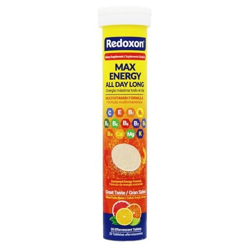 Redoxon Max Energy, Supports Immune System, Citrus Flavor, 20 Effervescent Tablets, 2.82 Oz - görsel 1