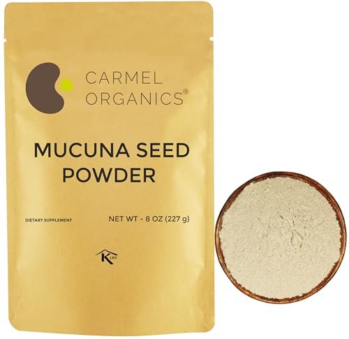 CARMEL ORGANICS Mucuna Pruriens Natural (White) Seeds Powder 8 Ounce or 0.5 Lb/227 Grams | Non GMO | Kosher | Kapikachhu Powder | No Added Preservative - görsel 2