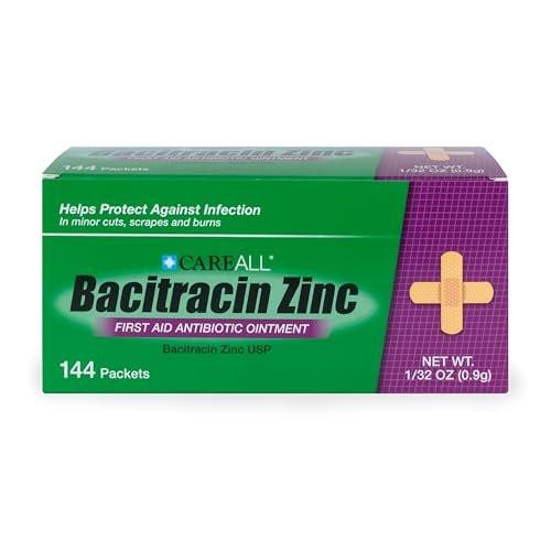 CareAll Bacitracin Antibiotic Zinc Ointment (144 Pack), 0.9gr Foil Packet. First Aid Ointment That Prevents Infections for Minor Cuts, Scrapes and Burns - görsel 14