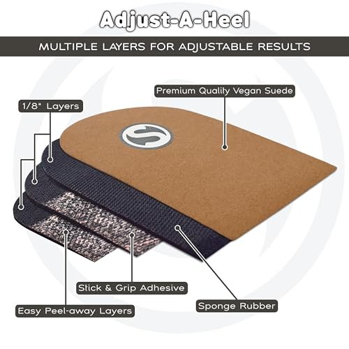 SoleAid Adjust-A-Heel | USA Made Height Adjustable Heel Lift for Uneven Legs and Gait Discrepancy, Heel Cushion Shoe Insert for Achilles Tendonitis Relief, Single Pack (Small: Men 3-7 / Women 5-10) - görsel 18