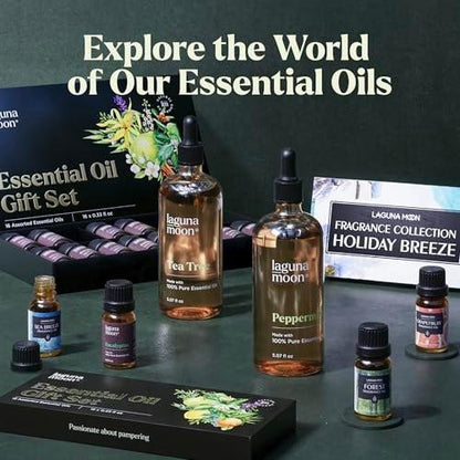 Lagunamoon Summer Essential Oils Set - Holiday Breeze Gift Set for Diffusers, Home Care, Candle Making, Fragrance, Aromatherapy, Humidifiers, Gifts - Coconut, Pineapple, and Grapefruit (10ml)