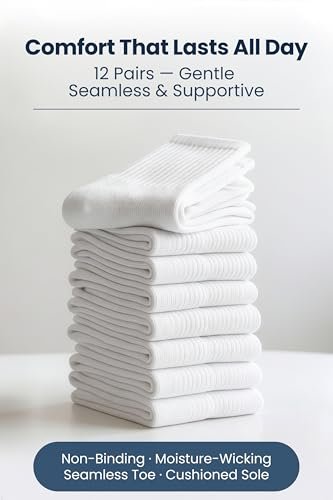 Special Essentials Diabetic Socks for Men & – Crew Length: The classic crew height provides ample coverage, – Image 3