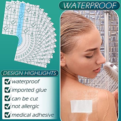 BBTO 50 Pieces Transparent Clear Adhesive Bandage Stretch Large Waterproof Film Adhesive Bandages Dressing Supplies (4 x 4 Inch)