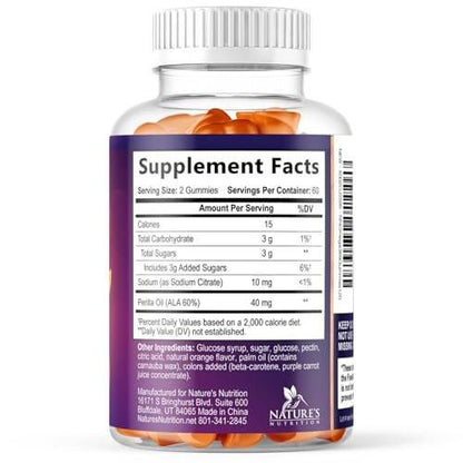 Omega 3 6 9 Gummies - Vegan Omega 3 Supplement Gummy - Essential Fatty Acids Oil 369 Complex Heart Support & Brain Support for Women, Men & Pregnancy, Fish Free Non-GMO, Orange Flavored - 120 Gummies