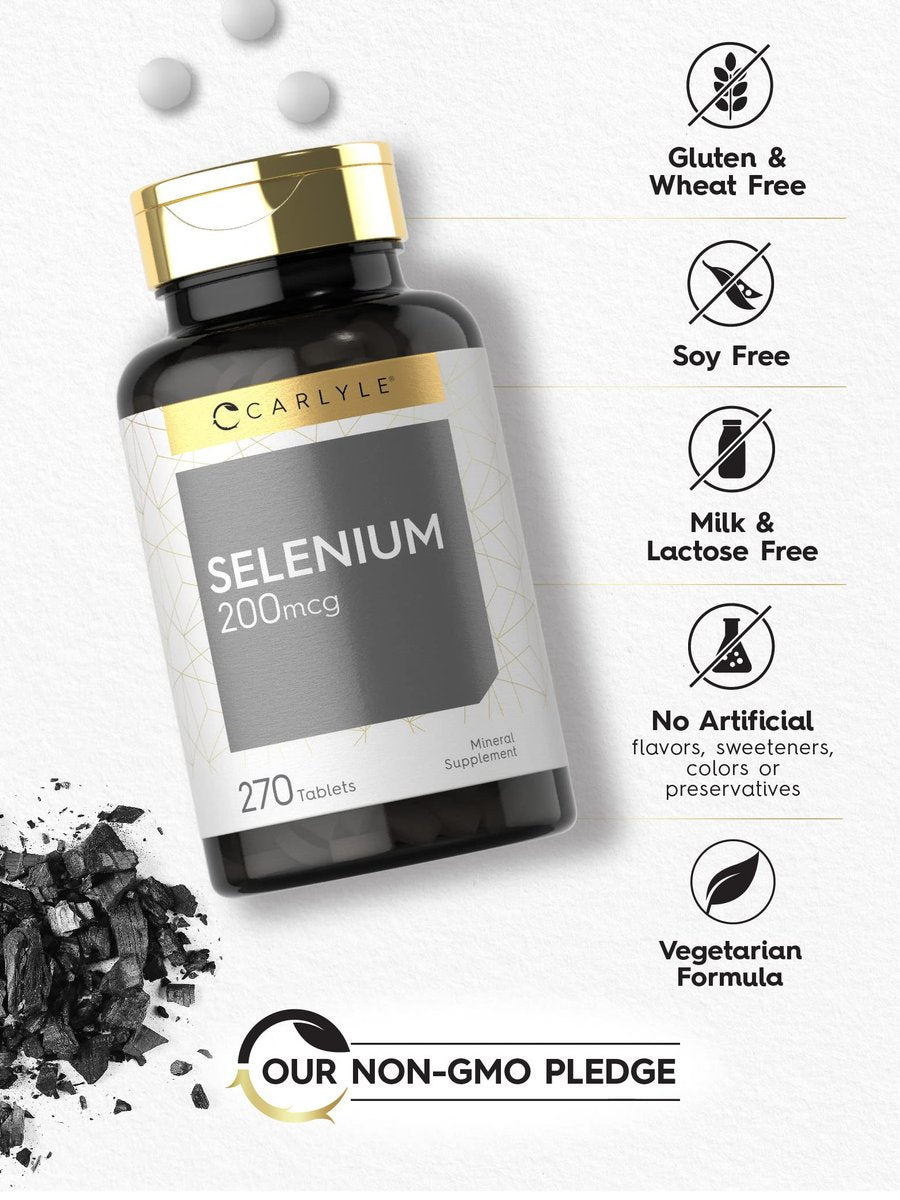 Carlyle Selenium Supplement | 200 mcg | 270 Tablets | Vegetarian, Non-GMO, and Gluten Free Formula - görsel 7