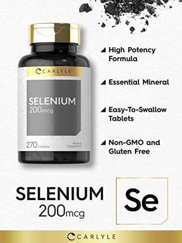 Carlyle Selenium Supplement | 200 mcg | 270 Tablets | Vegetarian, Non-GMO, and Gluten Free Formula - görsel 6