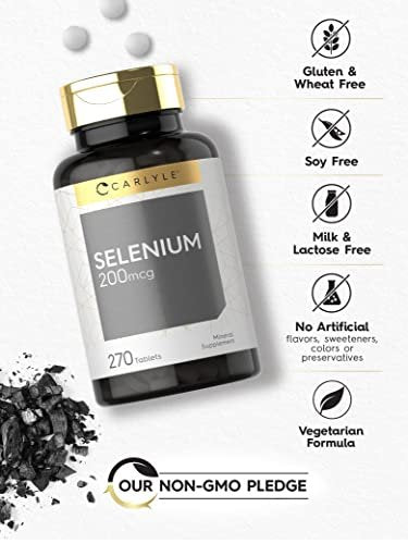 Carlyle Selenium Supplement | 200 mcg | 270 Tablets | Vegetarian, Non-GMO, and Gluten Free Formula - görsel 8