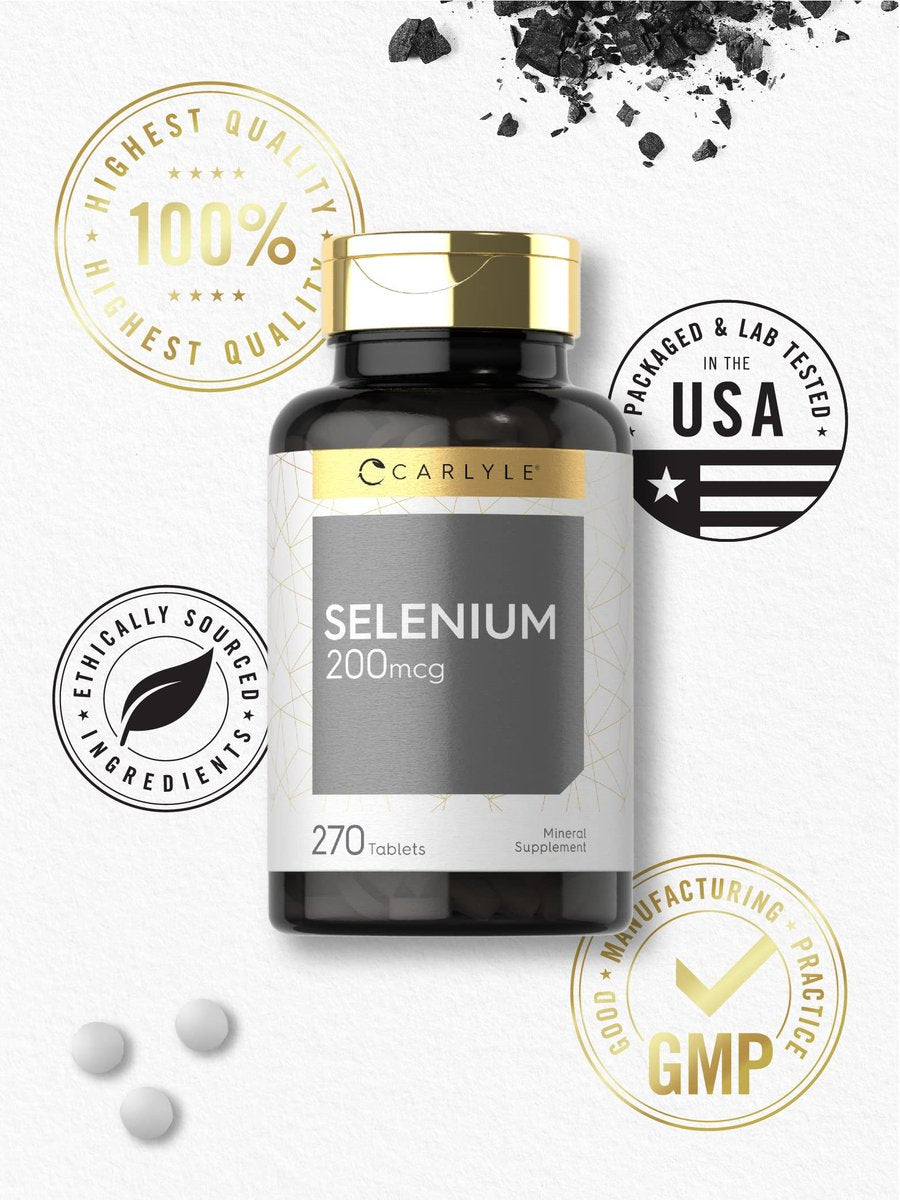 Carlyle Selenium Supplement | 200 mcg | 270 Tablets | Vegetarian, Non-GMO, and Gluten Free Formula - görsel 9