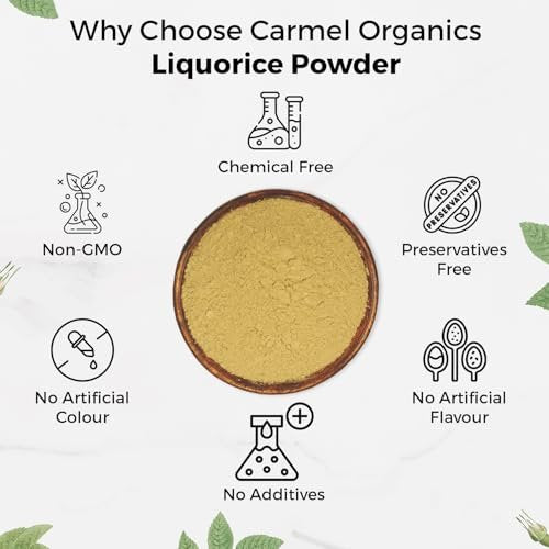 CARMEL ORGANICS Licorice Root Powder - 8 Ounce | Herbal Supplement | Natural Sweetener and Digestive Aid | Non-GMO | No Added Preservatives & Additives - görsel 7