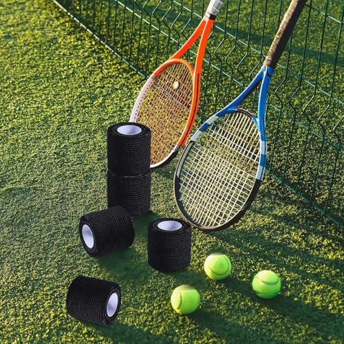 KISEER 15 Pack 2 Inch x 5 Yards Black Self Adhesive Bandage Breathable Cohesive Bandage Wrap Rolls Elastic Self-Adherent Tape for Stretch Athletic, Sports, Wrist, Ankle - görsel 9