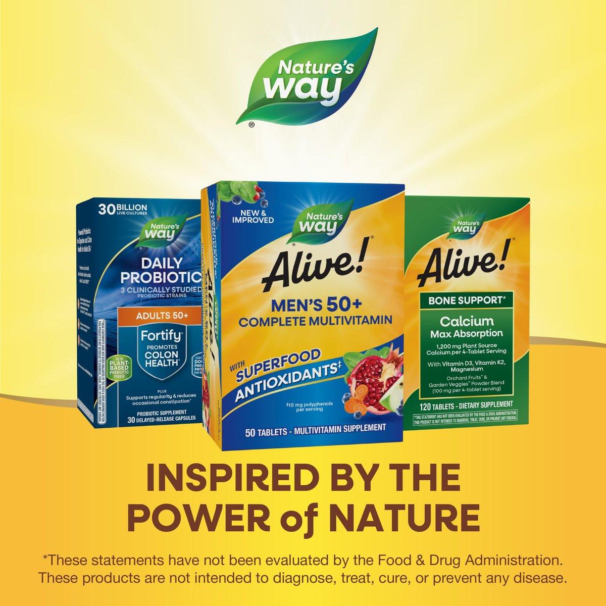 Nature's Way Alive! Men's 50+ Multivitamin Complete Tablets, Daily Multivitamin for Men Over 50, Supports Cellular Energy Metabolism, Heart, Muscle & Eye Health*, High Potency Vitamins, 50 Tablets - görsel 13