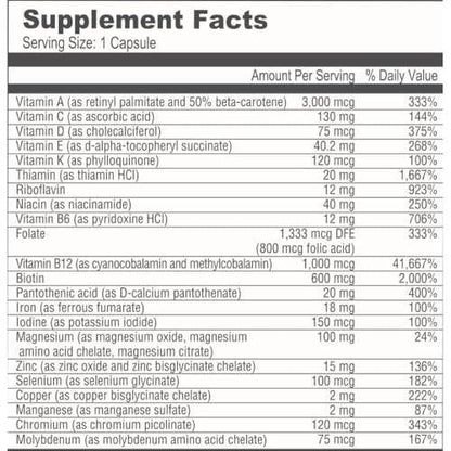 BariatricPal Multivitamin ONE 1 per Day! Bariatric Multivitamin Capsule with 45 mg of Iron | Easy to Swallow Capsule | Vitamin for Bariatric Surgery Patients | 30 Count (1 Month Supply)